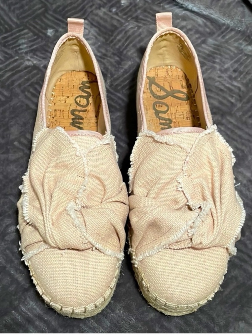 Sam Edelman Knotted Espadrille Slip-Ons in Blush